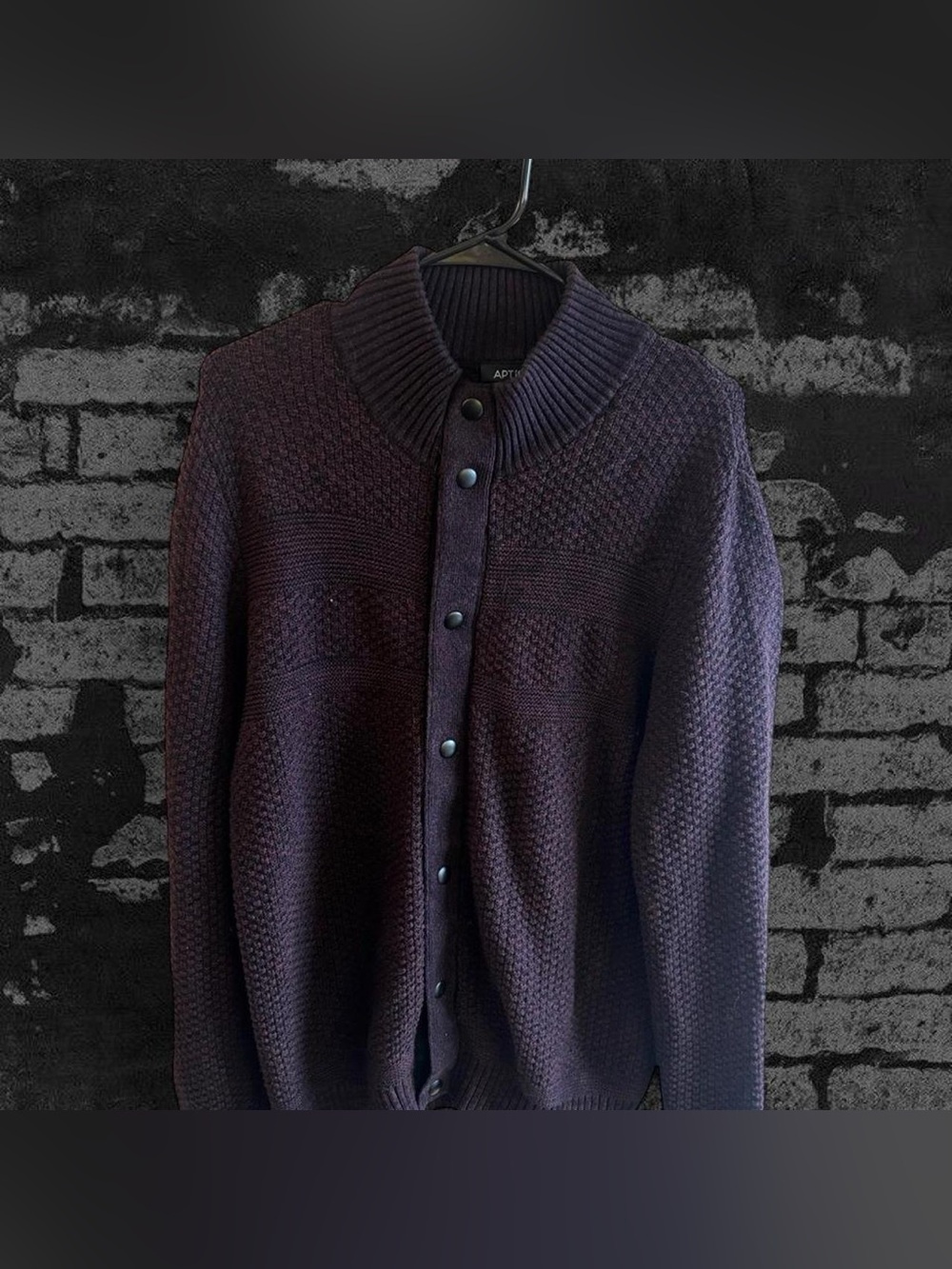 Apt. 9 Men's Plum Button-Front Knit Cardigan